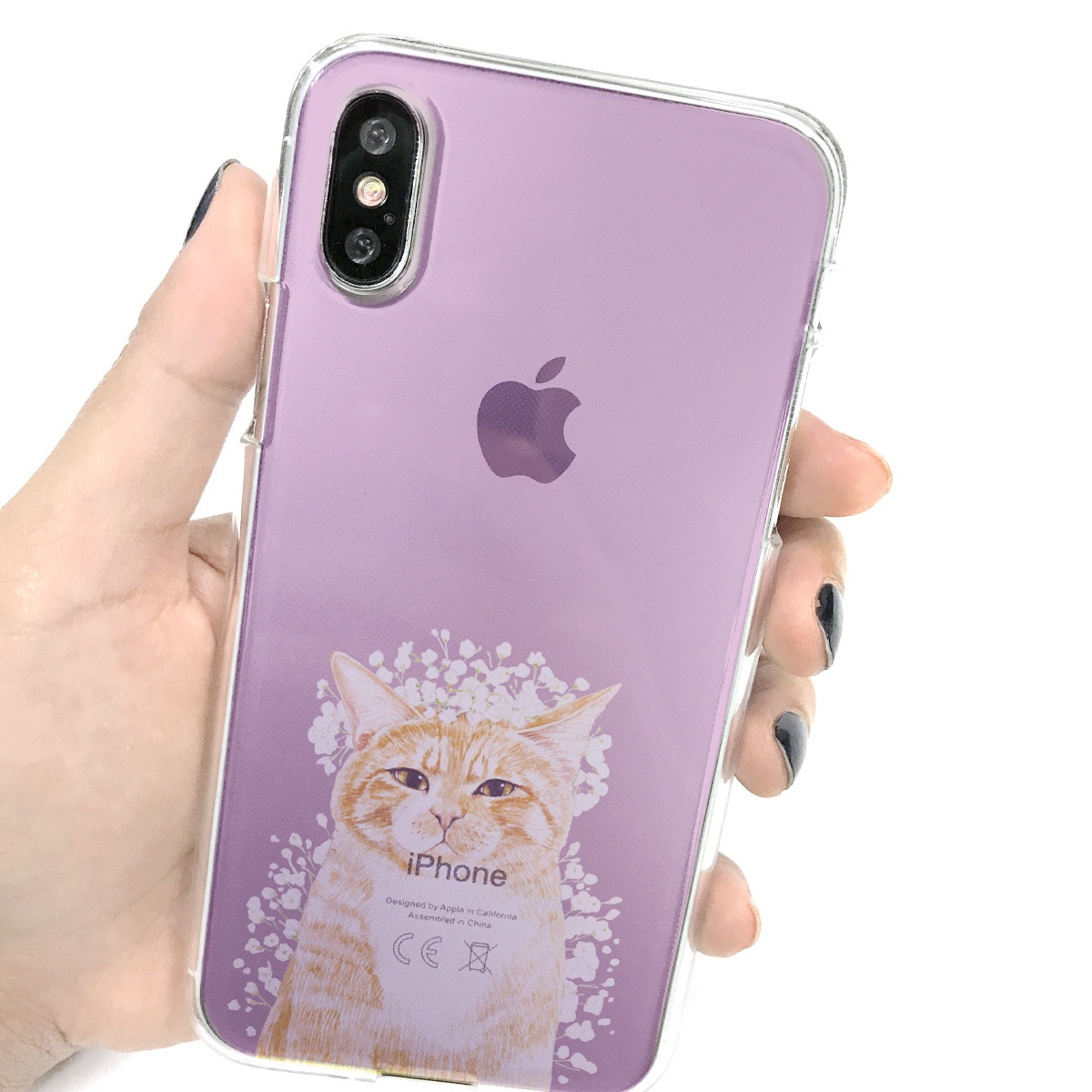 iPhone XS / X ケース Dparks ソフトクリアケース パステルネコ（ディーパークス）アイフォン カバー