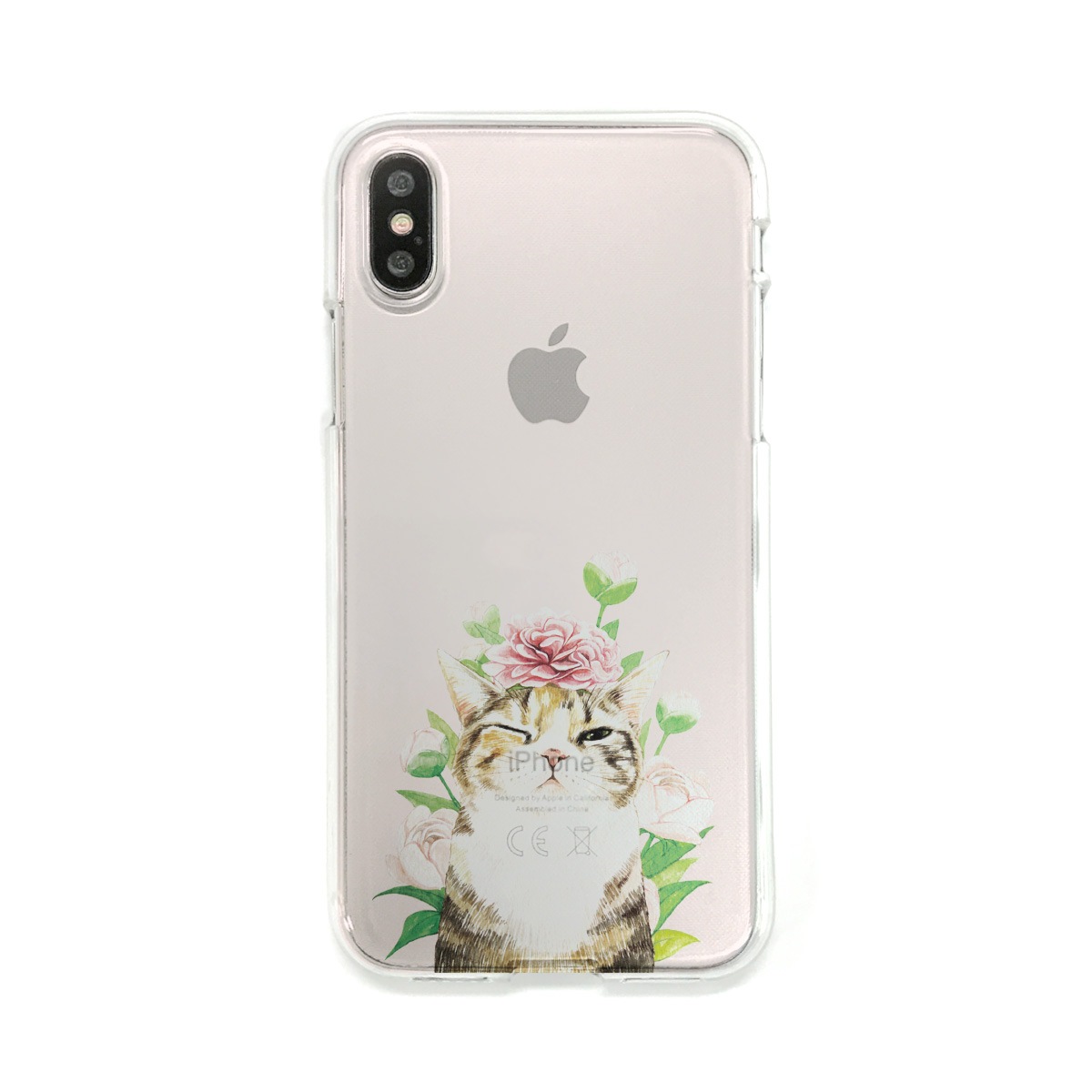 iPhone XS / X ケース Dparks ソフトクリアケース パステルネコ（ディーパークス）アイフォン カバー