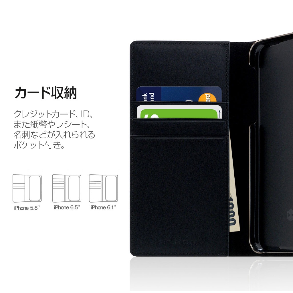 iPhone 11 ケース【iPhone XS / X / XR ケース】SLG Design Carbon Leather Case （カーボンレザーケース）【手帳型 / 本革】