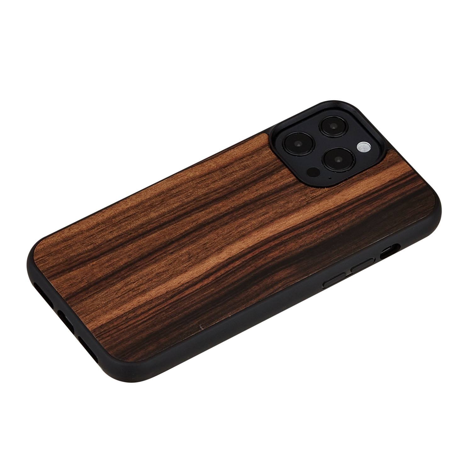 iPhone 13 Pro Max ケース 天然木 バックカバー Man&Wood Ebony 【 iPhone 12 Pro Max / 11 Pro Max 】 木製 背面カバー型 アイフォンケース 