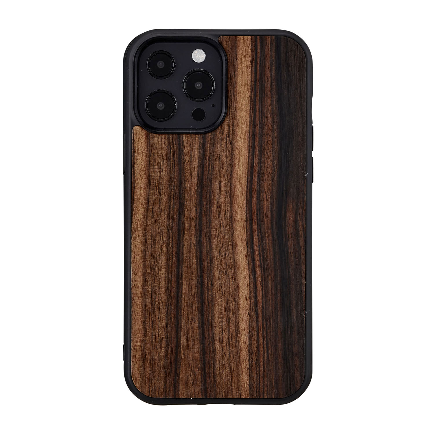 iPhone 13 Pro Max ケース 天然木 バックカバー Man&Wood Ebony 【 iPhone 12 Pro Max / 11 Pro Max 】 木製 背面カバー型 アイフォンケース 