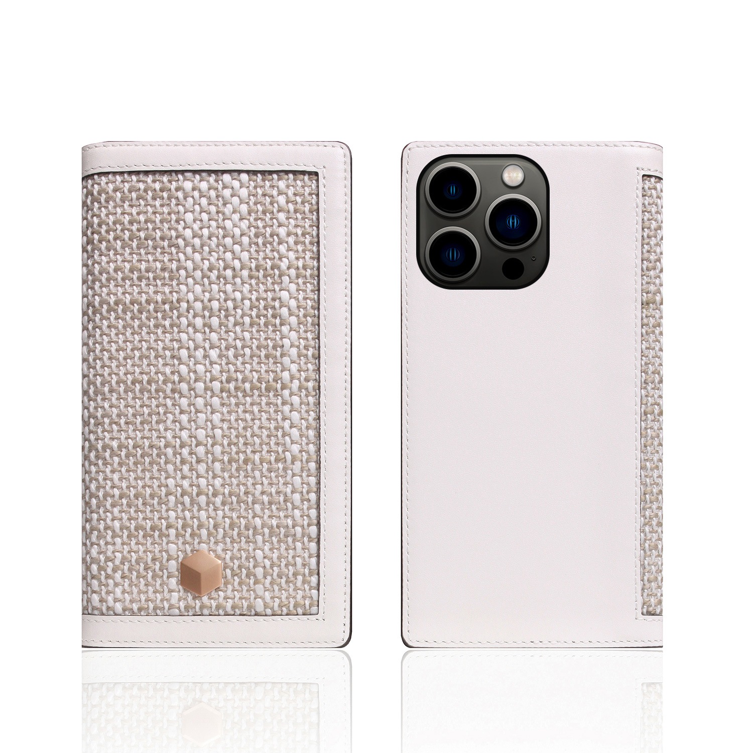 iPhone 13 / 13 Pro レザーケース SLG Design Edition Calf Skin Leather Diary【手帳型 / 本革 / ファブリック】 