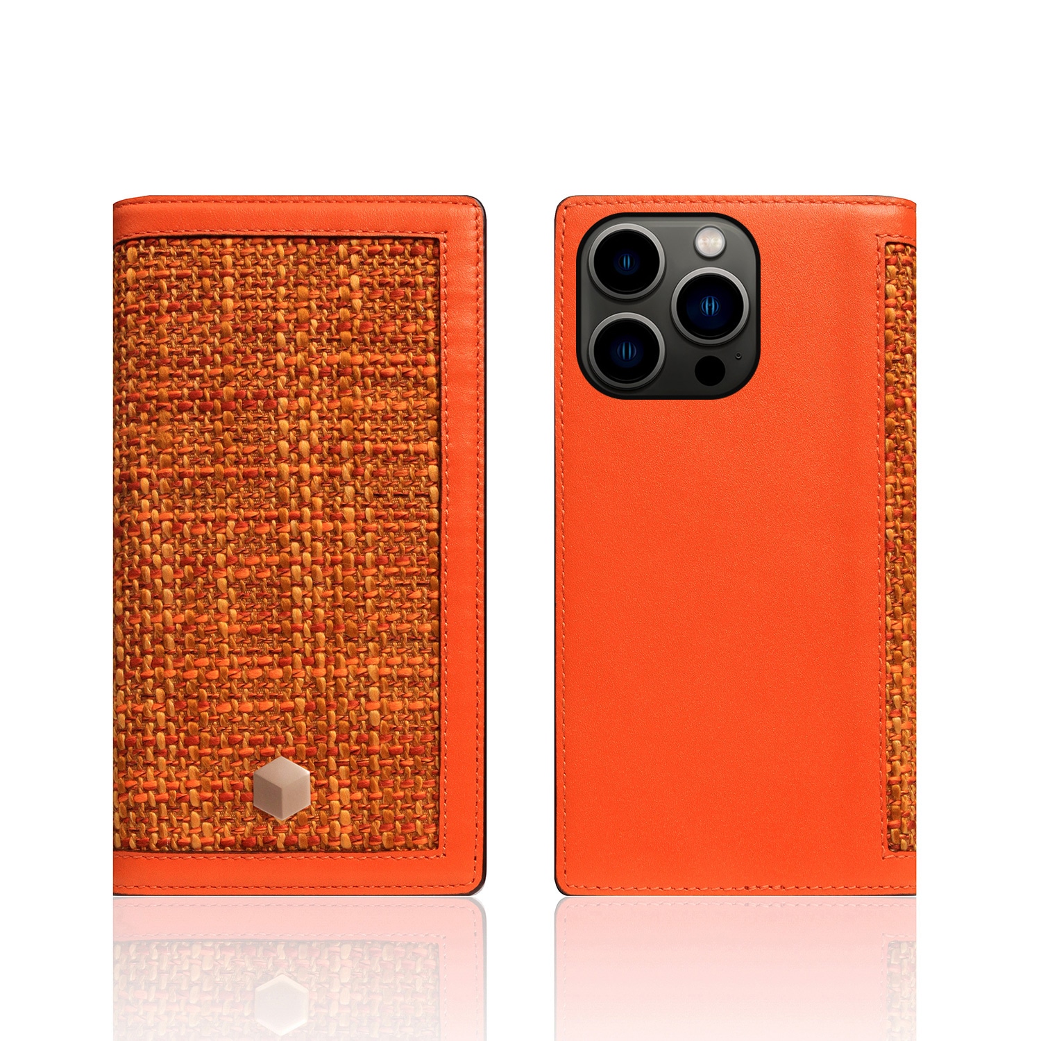 iPhone 13 / 13 Pro レザーケース SLG Design Edition Calf Skin Leather Diary【手帳型 / 本革 / ファブリック】 