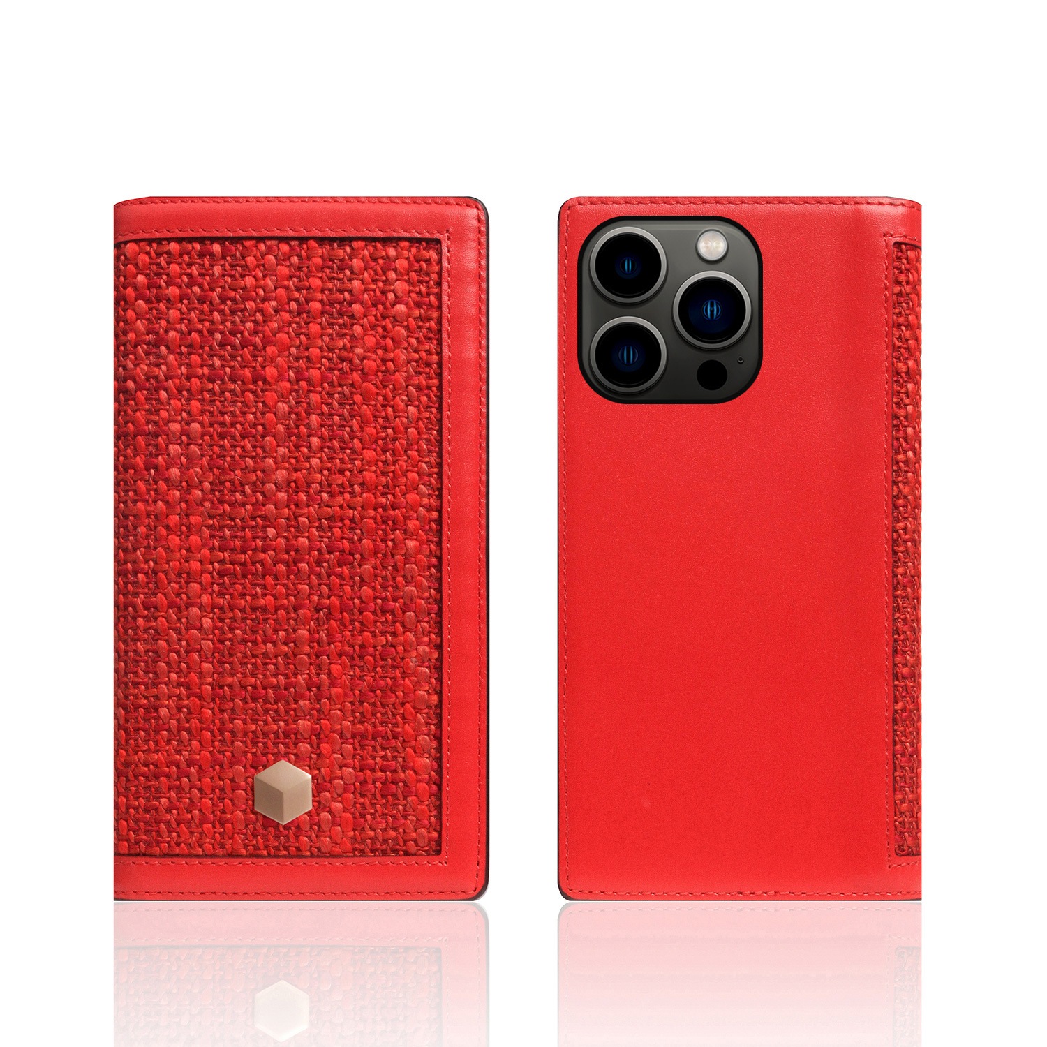 iPhone 13 / 13 Pro レザーケース SLG Design Edition Calf Skin Leather Diary【手帳型 / 本革 / ファブリック】 