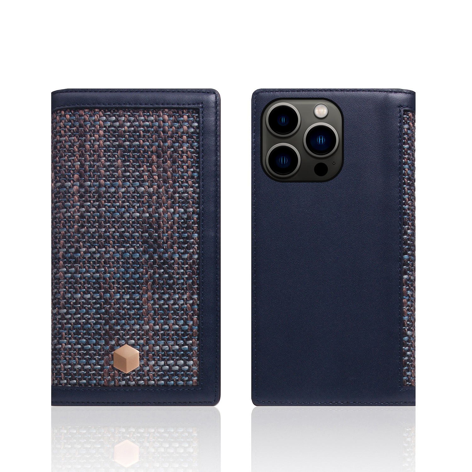 iPhone 13 / 13 Pro レザーケース SLG Design Edition Calf Skin Leather Diary【手帳型 / 本革 / ファブリック】 