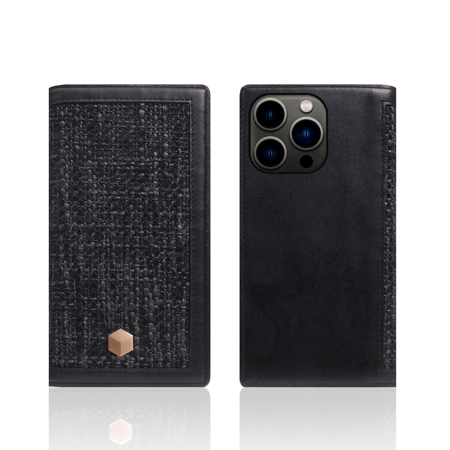 iPhone 13 / 13 Pro レザーケース SLG Design Edition Calf Skin Leather Diary【手帳型 / 本革 / ファブリック】 