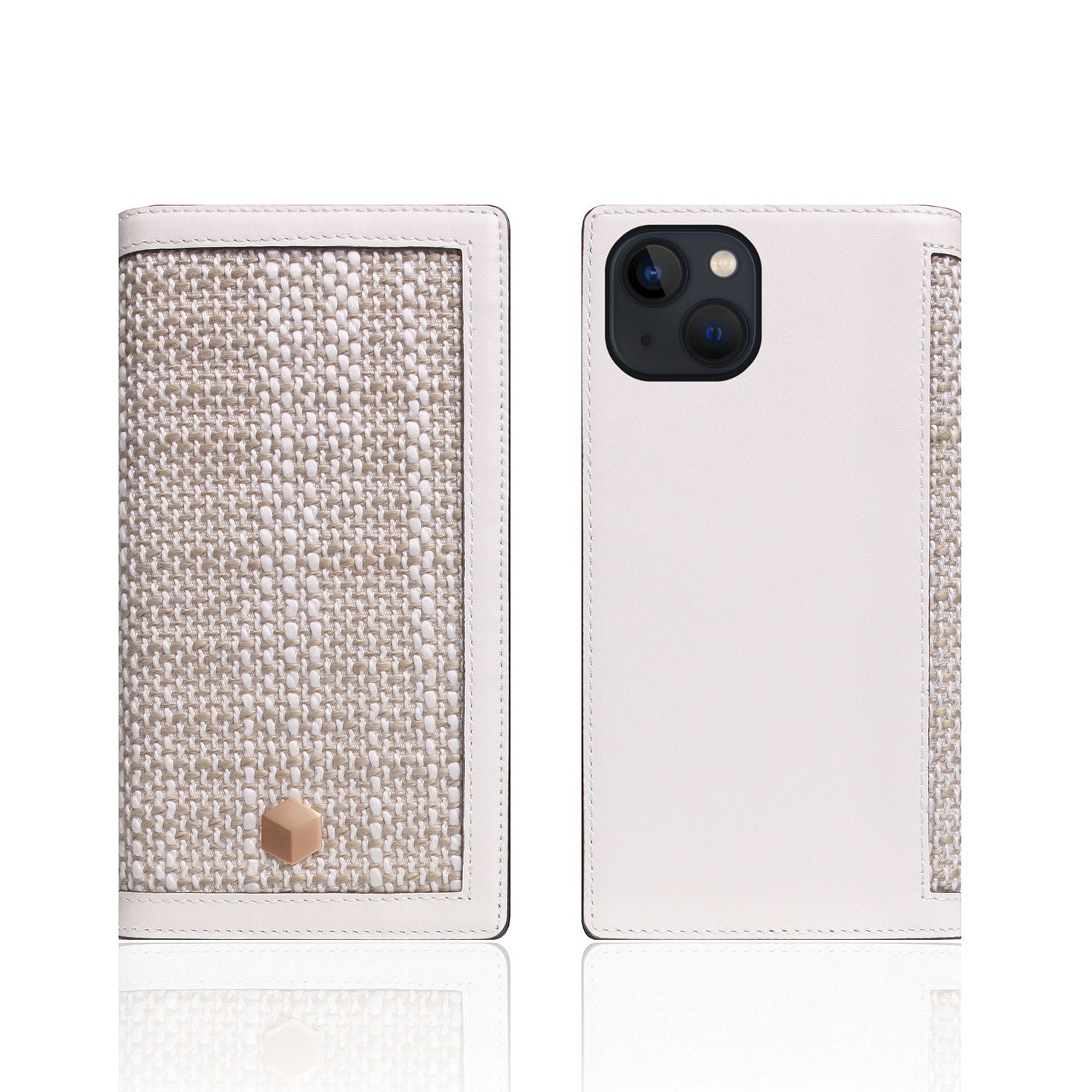 iPhone 13 / 13 Pro レザーケース SLG Design Edition Calf Skin Leather Diary【手帳型 / 本革 / ファブリック】 