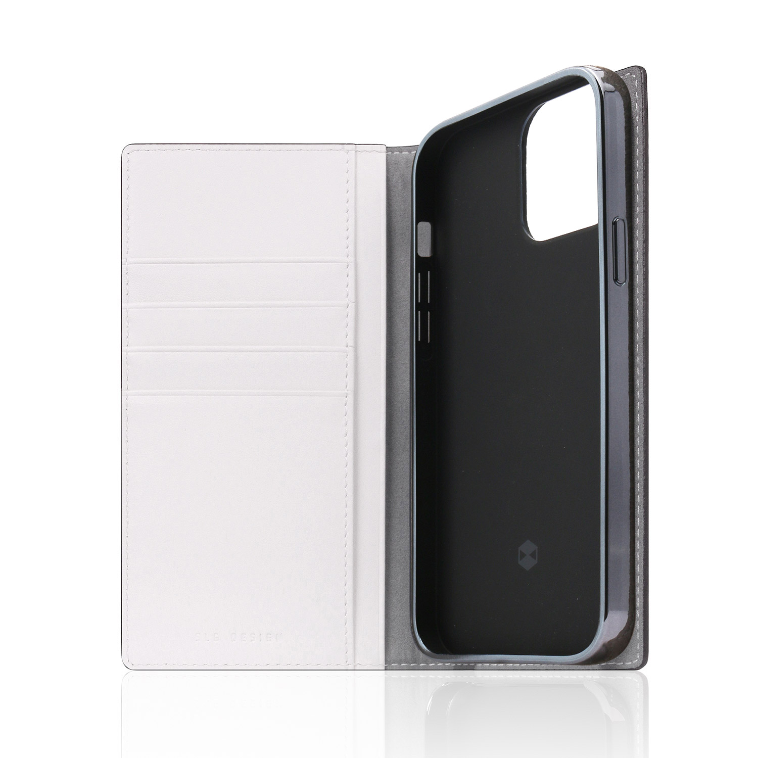 iPhone 13 / 13 Pro レザーケース SLG Design Edition Calf Skin Leather Diary【手帳型 / 本革 / ファブリック】 