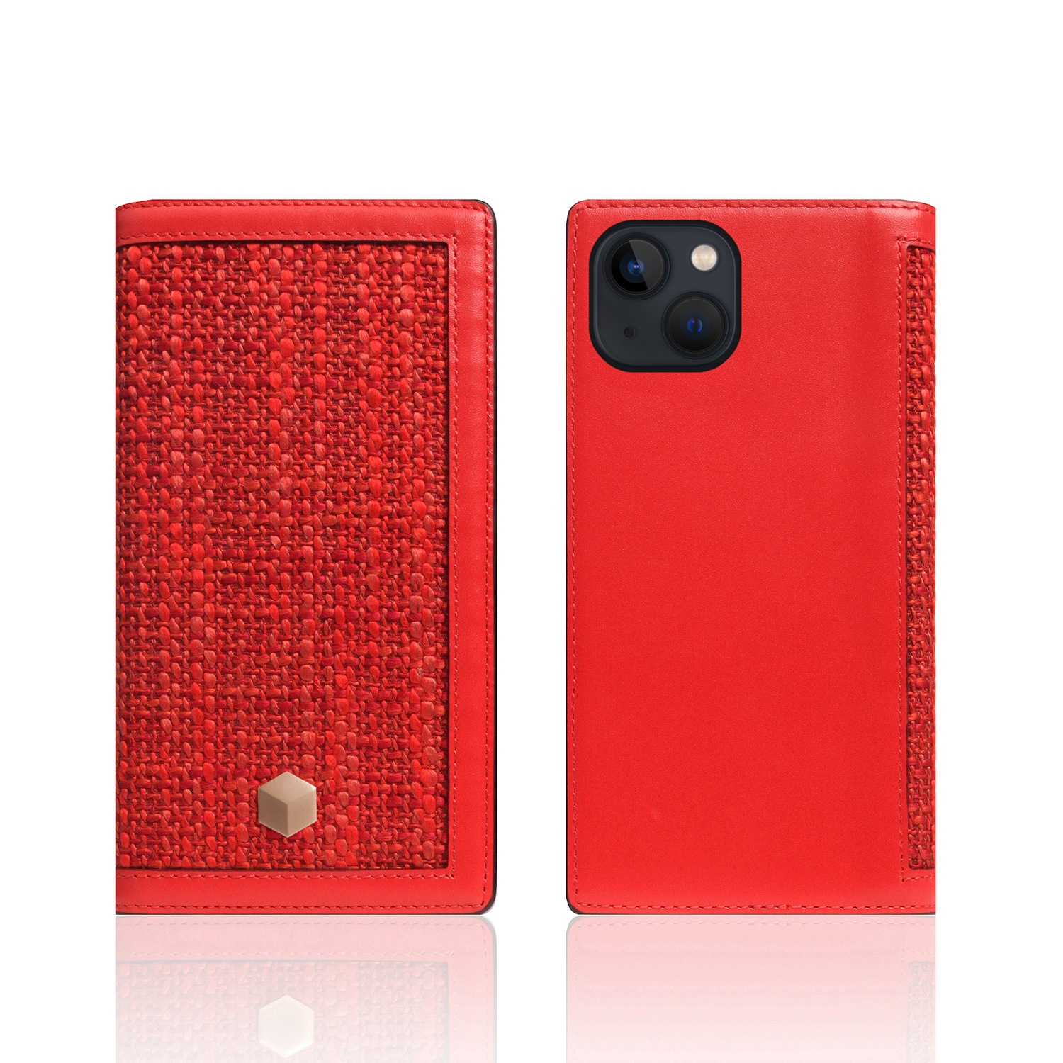 iPhone 13 / 13 Pro レザーケース SLG Design Edition Calf Skin Leather Diary【手帳型 / 本革 / ファブリック】 