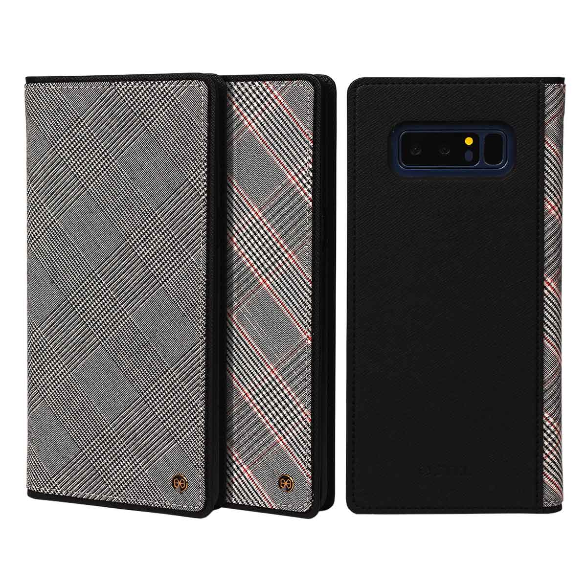 【在庫限り 半額セール】Galaxy Note9 ケース Galaxy Note8 ケース 手帳型 GENTLEMAN FLIP（スティール ジェントルマンフリップ）ギャラクシー ノート ナイン エイト カバー グレンチェック C-01L SCV40 SC-01K SCV37