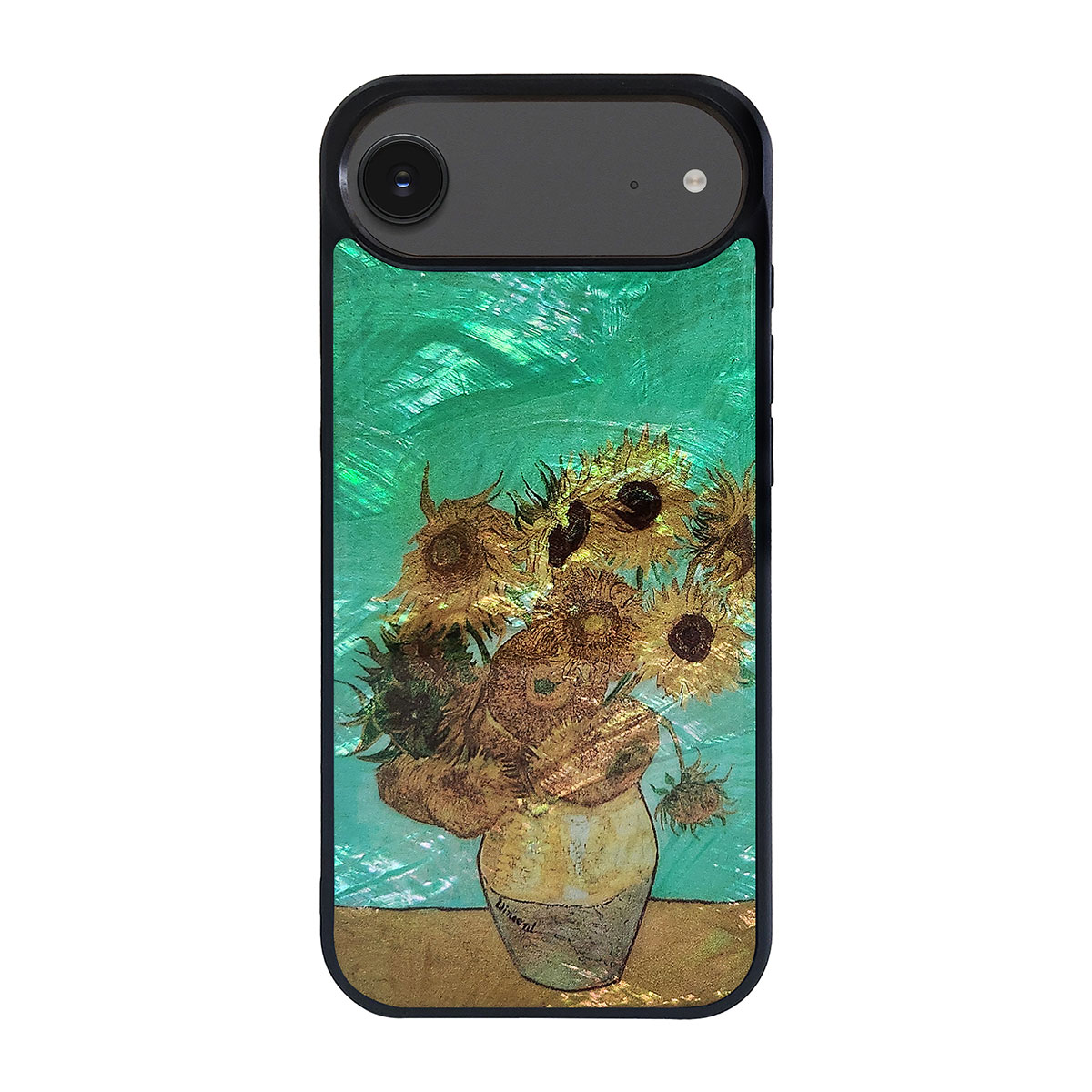 [ iPhone 17 / iPhone Air / 17 Pro 用] 天然貝ケース ゴッホ 名画シリーズ 夜のカフェテラス 星月夜 ひまわり for iPhone 16 / 16 Pro