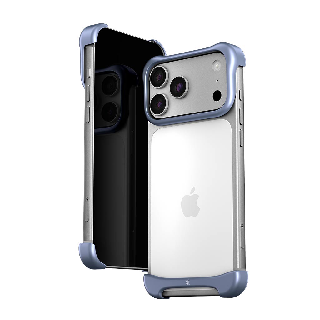 [ iPhone 18 Pro / iPhone 18 Pro Max 用] アルミ・マットライトブルー バンパー ケース | アークパルス
