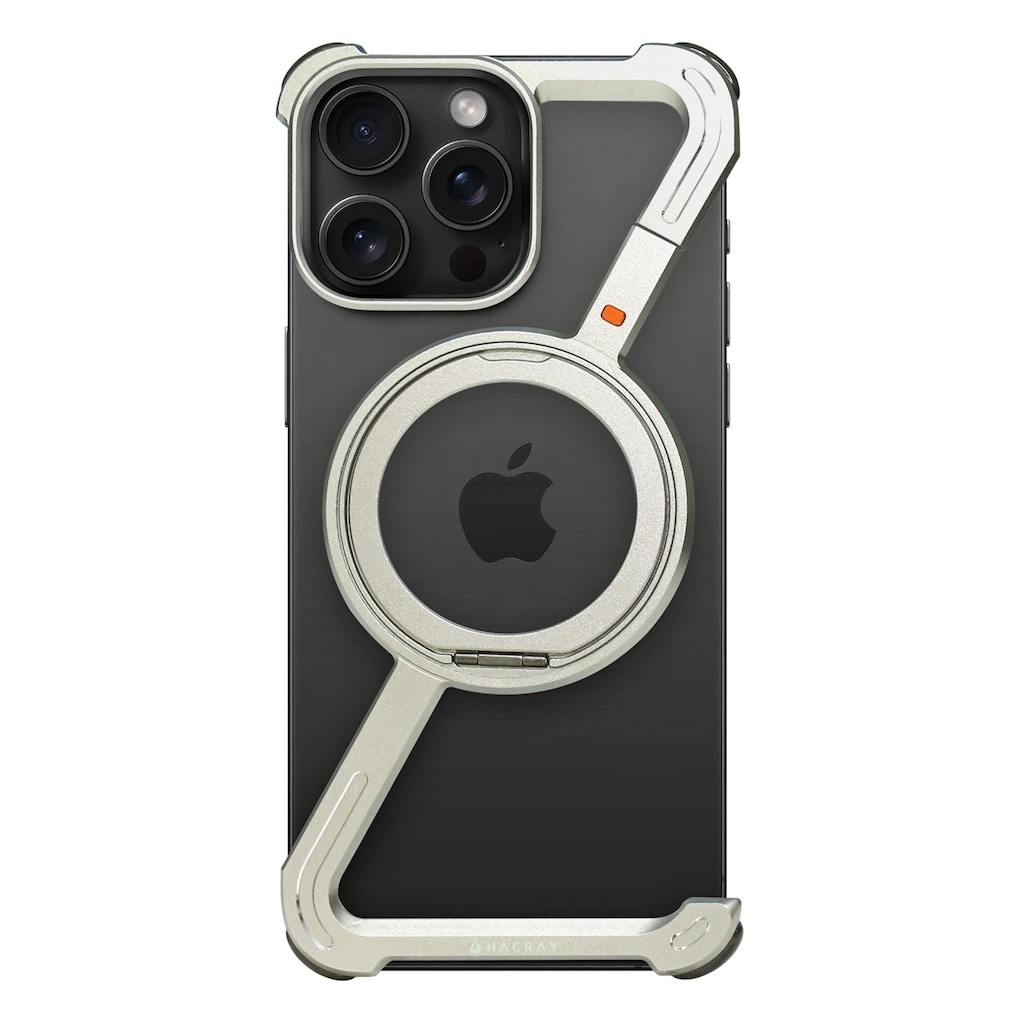 [iPhone 16 / 16 Pro / 16 Pro Max 用] 360 RingStand アルミ・シルバー（リングスタンド）ケース for iPhone 16 / 15 シリーズ ]