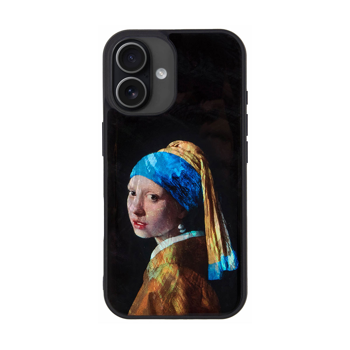 [ iPhone 17 / iPhone Air / 17 Pro 用] 天然貝ケース 名画 真珠の耳飾りの少女 for iPhone 16 / 16 Pro