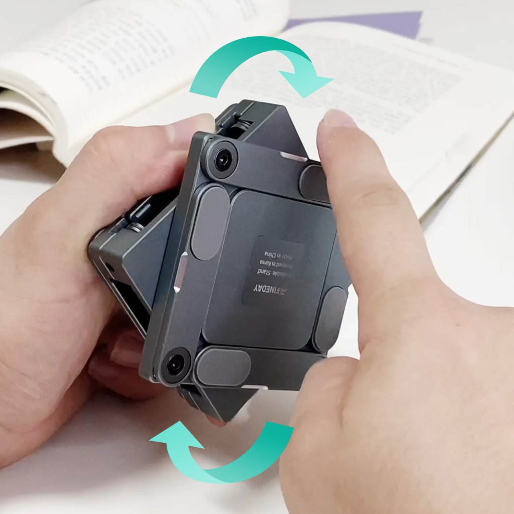 Fineday Foldable Stand 68mm [360度回転 折りたたみ スタンド for タブレット・iPad・スマホ]