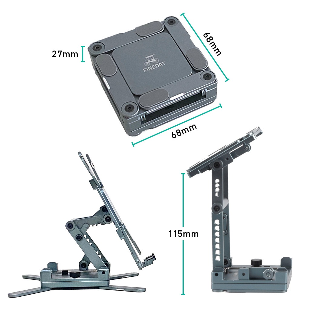 Fineday Foldable Stand 68mm [360度回転 折りたたみ スタンド for タブレット・iPad・スマホ]