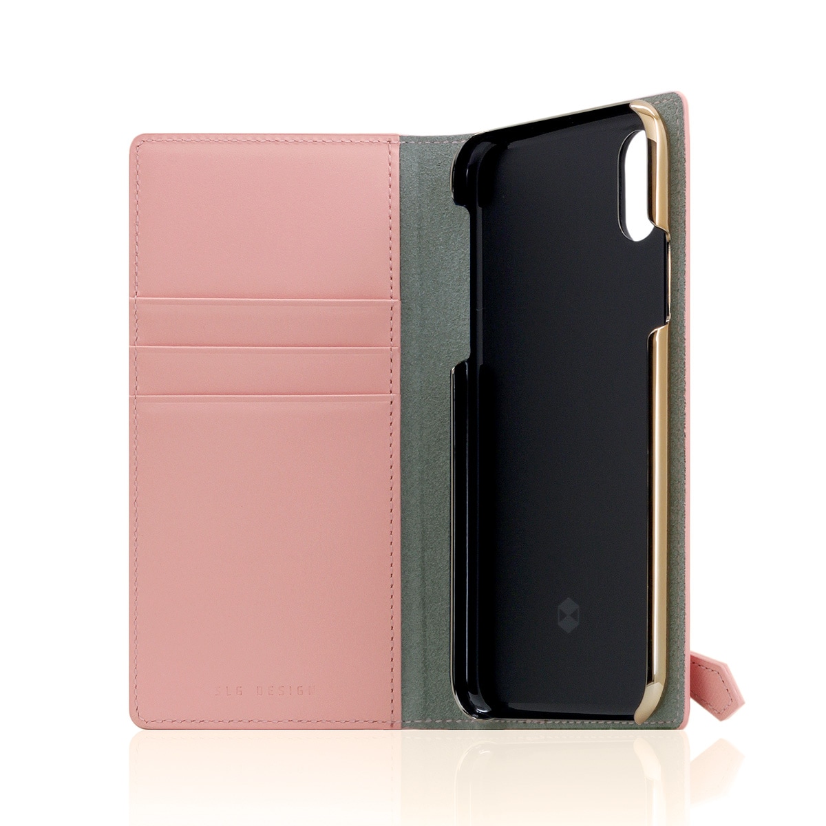 【iPhone XS / X ケース】 SLG Design Saffiano Zipper Case （サフィアーノジッパーケース） 【手帳型 / 本革】