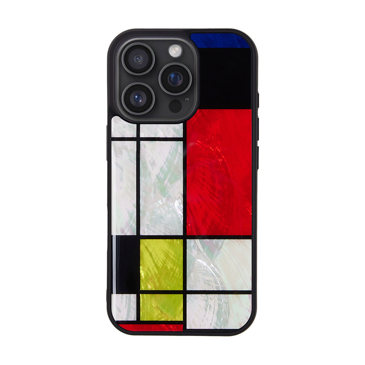 [ iPhone 17 / iPhone Air / 17 Pro 用] 天然貝ケース Mondrian（モンドリアン） for iPhone 16 / 16 Pro