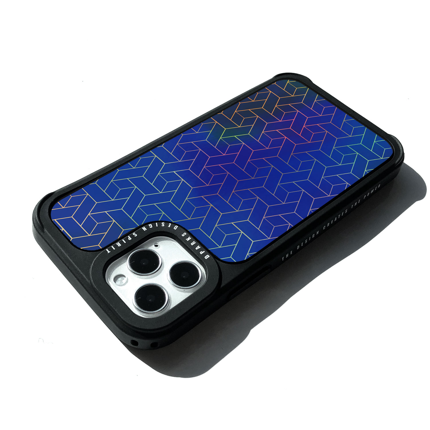 iPhone 12 mini / iPhone 12 Pro / 12  対応 ケース Dparks TWINKLE COVER キューブパターン 背面カバー型 [ ホログラムのイラス キラキラ光る]