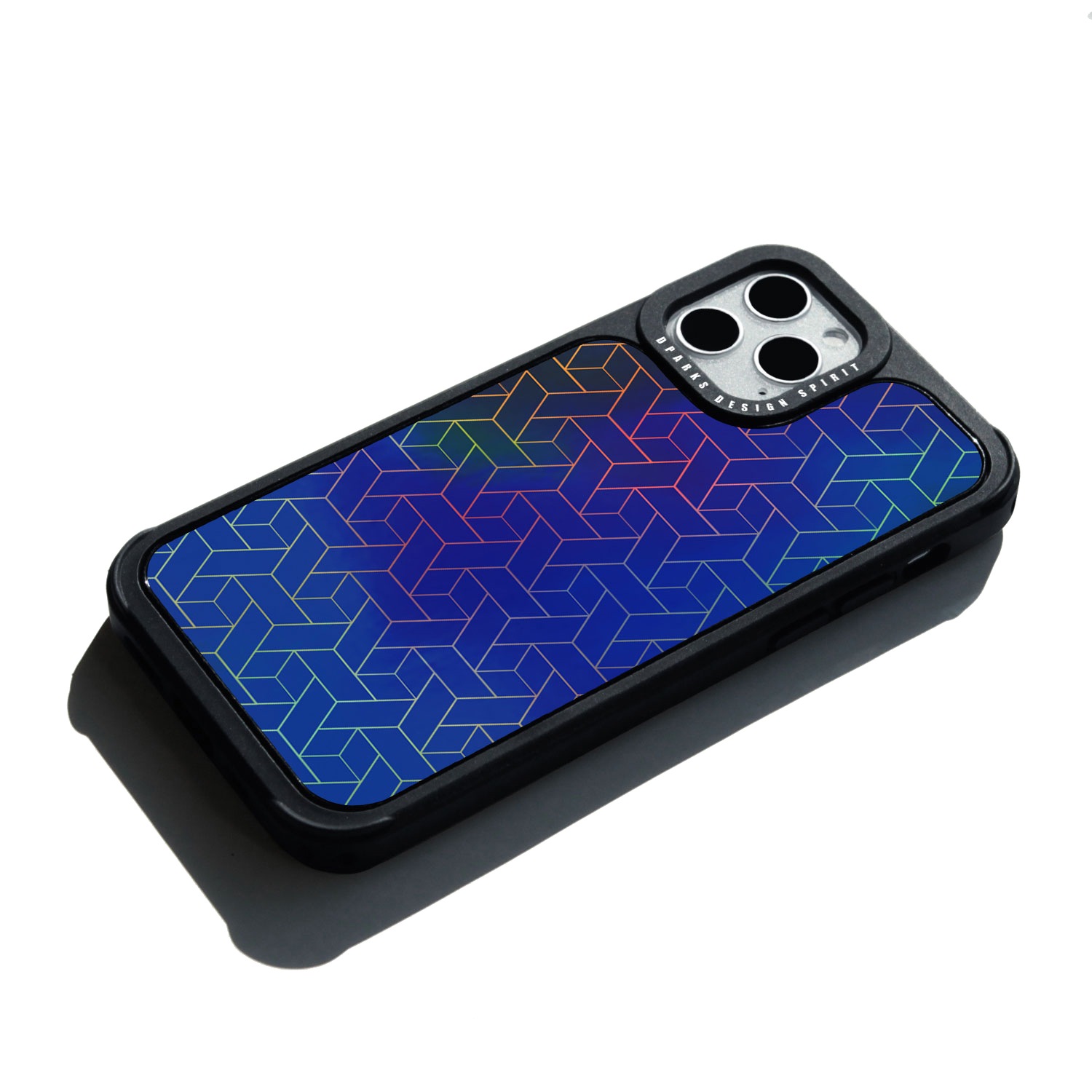 iPhone 12 mini / iPhone 12 Pro / 12  対応 ケース Dparks TWINKLE COVER キューブパターン 背面カバー型 [ ホログラムのイラス キラキラ光る]