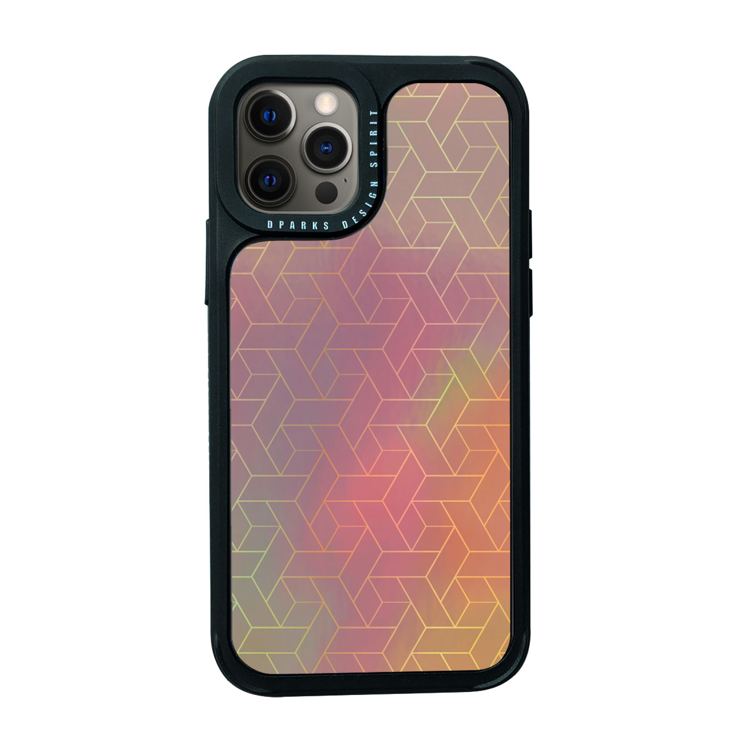 iPhone 12 mini / iPhone 12 Pro / 12  対応 ケース Dparks TWINKLE COVER キューブパターン 背面カバー型 [ ホログラムのイラス キラキラ光る]