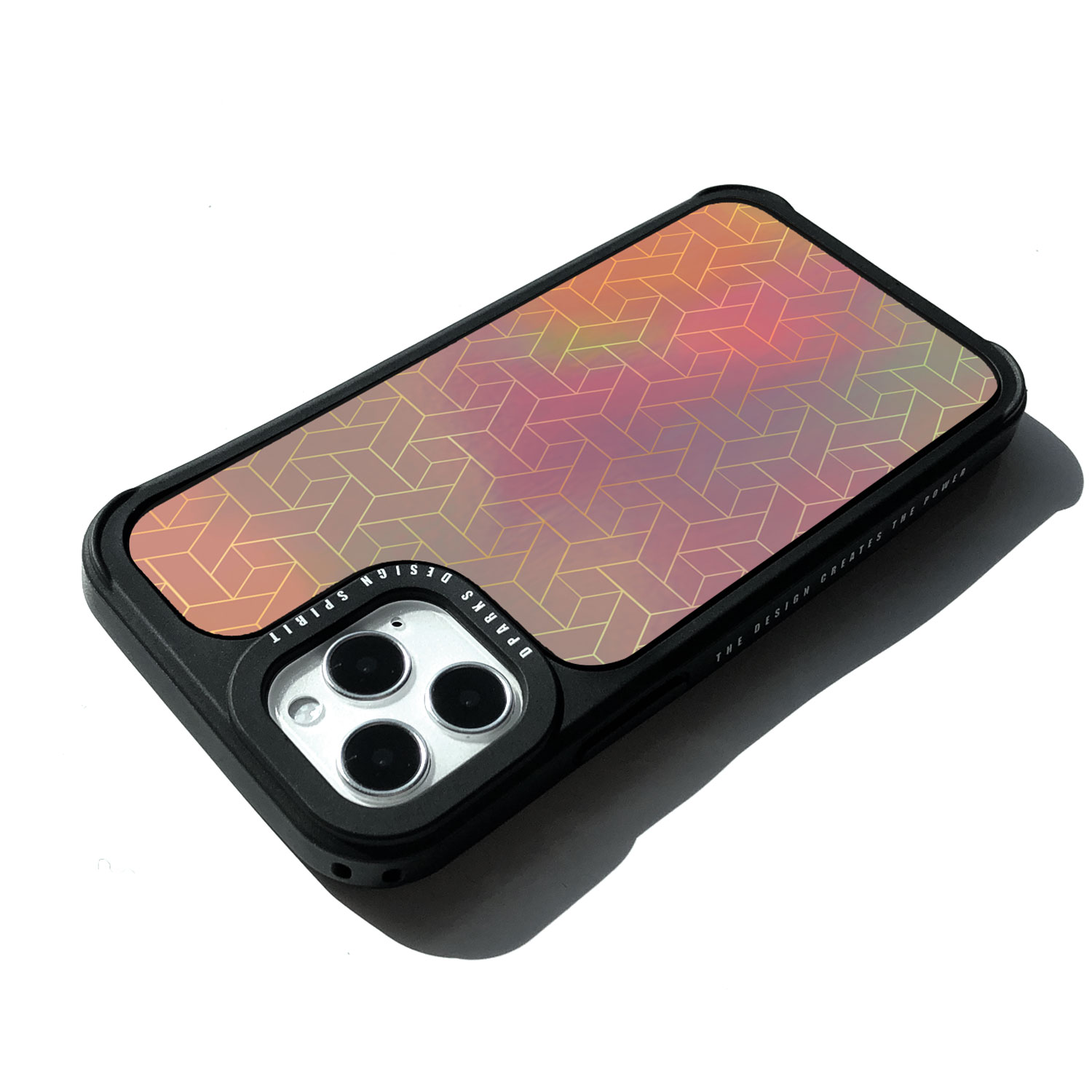 iPhone 12 mini / iPhone 12 Pro / 12  対応 ケース Dparks TWINKLE COVER キューブパターン 背面カバー型 [ ホログラムのイラス キラキラ光る]