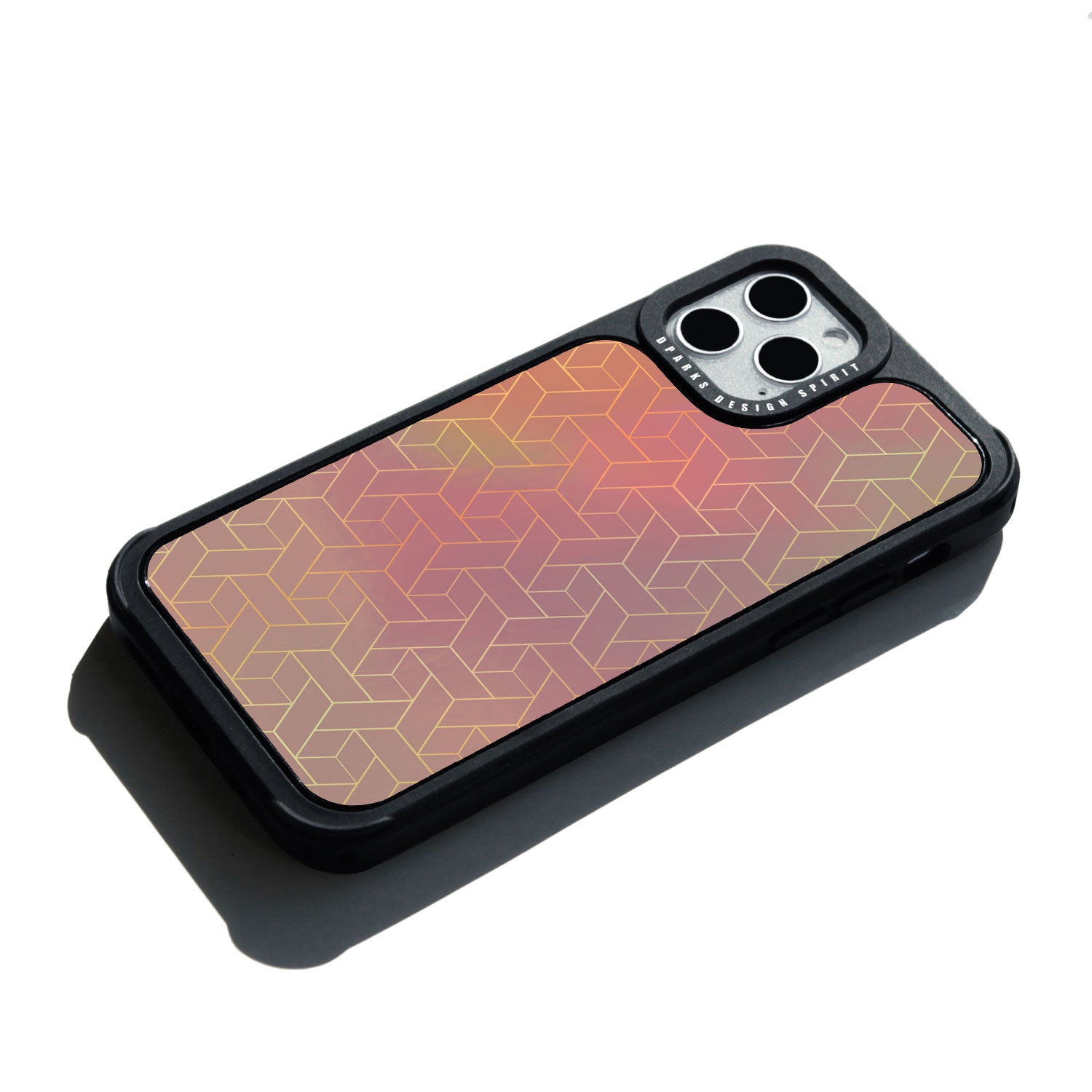 iPhone 12 mini / iPhone 12 Pro / 12  対応 ケース Dparks TWINKLE COVER キューブパターン 背面カバー型 [ ホログラムのイラス キラキラ光る]