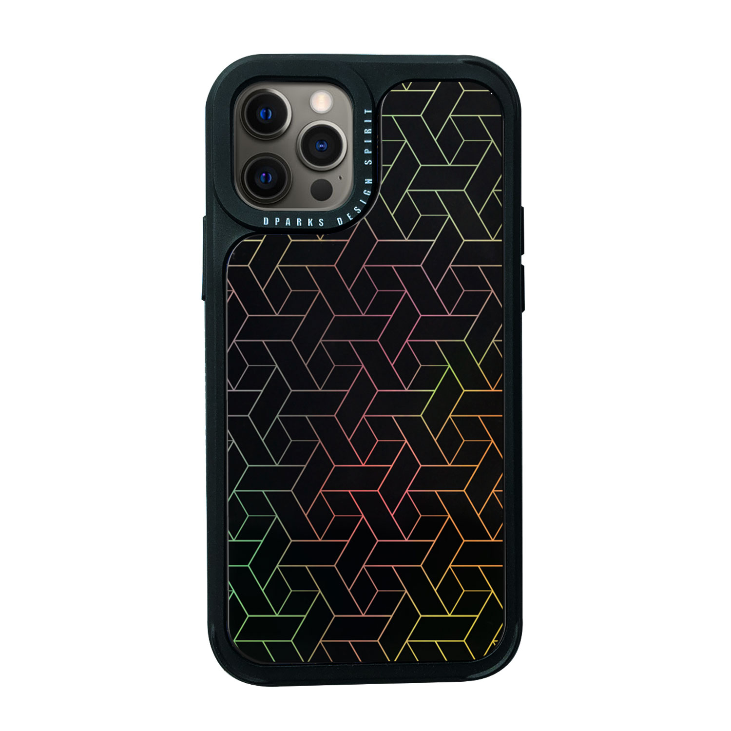 iPhone 12 mini / iPhone 12 Pro / 12  対応 ケース Dparks TWINKLE COVER キューブパターン 背面カバー型 [ ホログラムのイラス キラキラ光る]