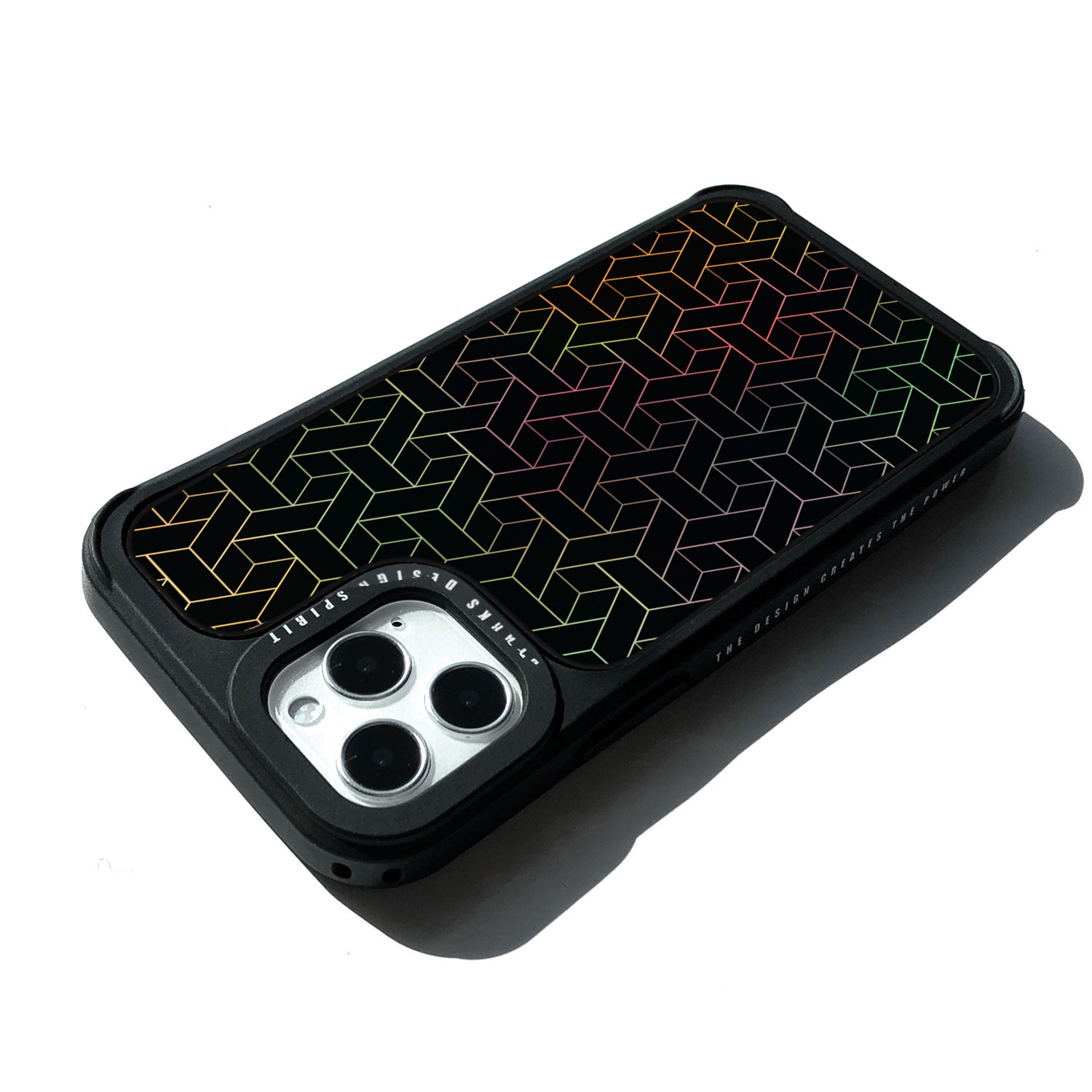 iPhone 12 mini / iPhone 12 Pro / 12  対応 ケース Dparks TWINKLE COVER キューブパターン 背面カバー型 [ ホログラムのイラス キラキラ光る]