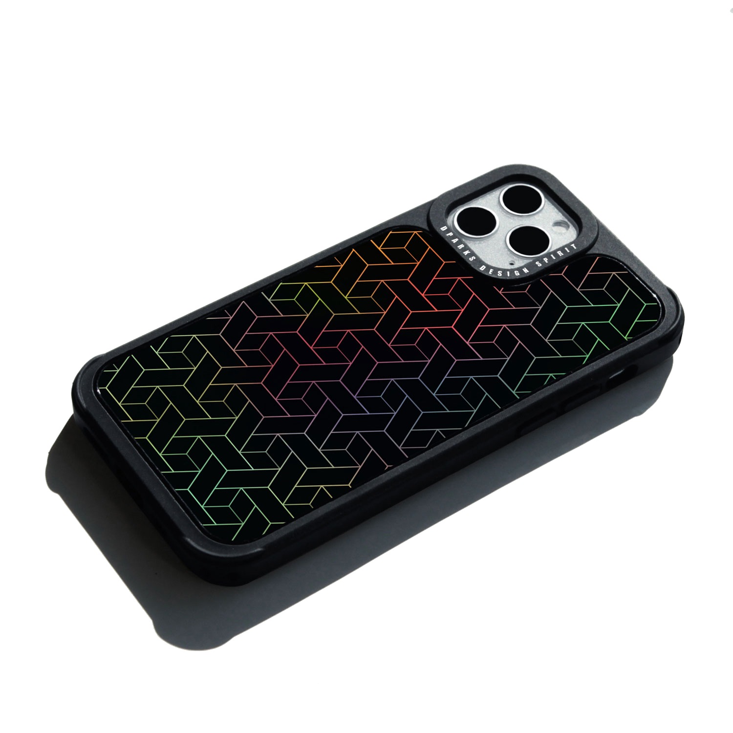 iPhone 12 mini / iPhone 12 Pro / 12  対応 ケース Dparks TWINKLE COVER キューブパターン 背面カバー型 [ ホログラムのイラス キラキラ光る]