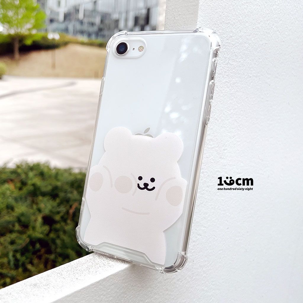 iPhone SE3 ケース カバー 168cm ハイブリッドクリアケース くまちゃん【 iPhone SE (第3/2世代)、、iPhone 8 / 7 】 