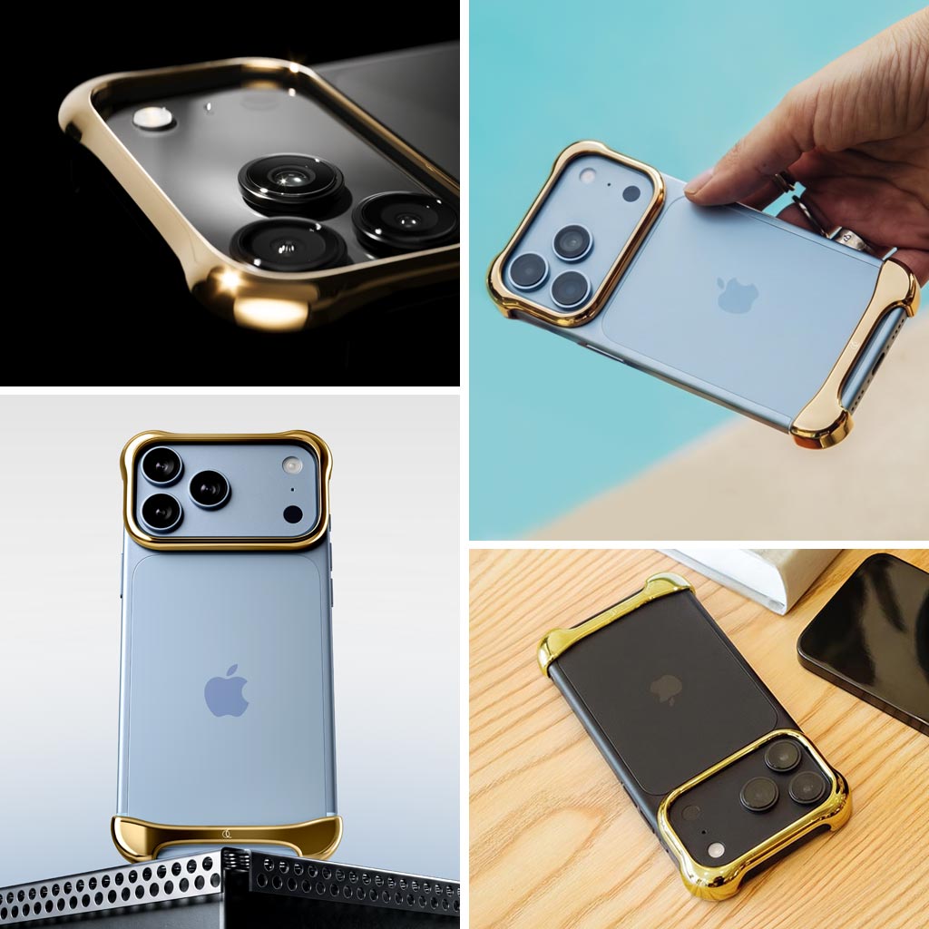 [ iPhone 18 Pro / iPhone 18 Pro Max 用] アルミ・ゴールド バンパー ケース | アークパルス
