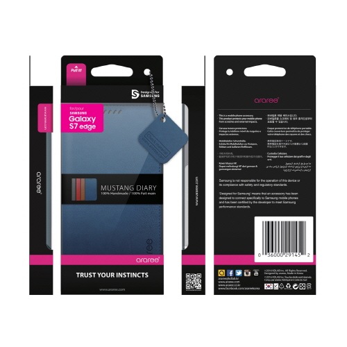 Galaxy S7 edge ケース 手帳型 araree MUSTANG（アラリー マスタング）ギャラクシー エスセブン エッジ