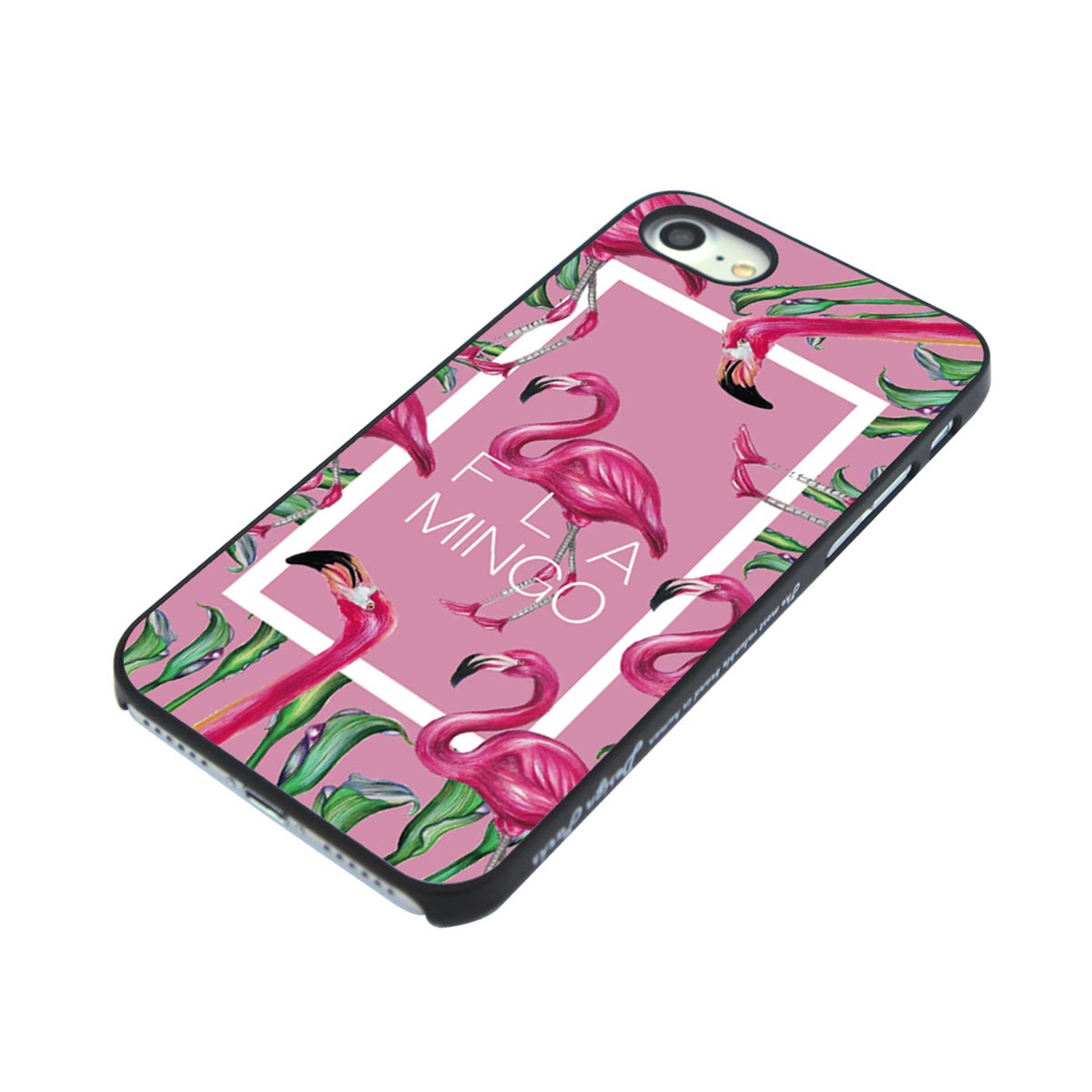 iPhone SE (第3世代) ケース カバー Dparks ブラックケース FLAMINGO SQUARE [iPhone SE3/SE2/8/7]