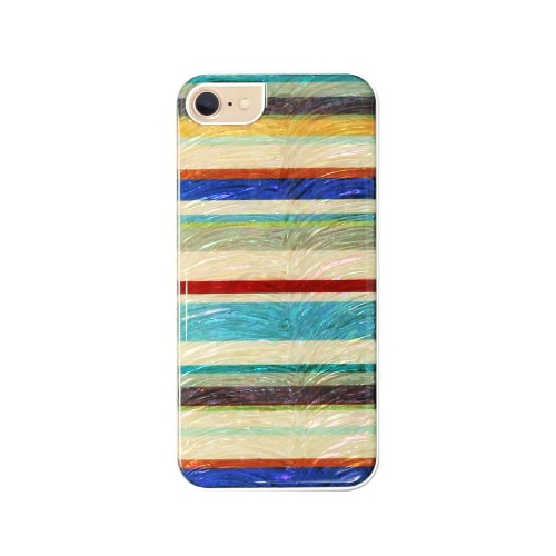 iPhone SE (第3世代) ケース カバー ikins 天然貝ケース 幾何学デザイン [iPhone SE3/SE2/8/7] Mondrian Pyramid Equator