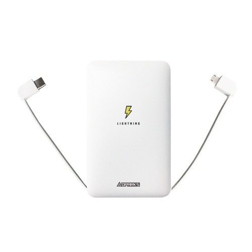 モバイルバッテリー 5000mAh ケーブル内蔵型 Type-C iPhone Android USB 対応 スマートフォン 充電器 Dparks （ディーパークス） スマホ 充電器 大容量 microUSB 充電ケーブル 電子シガレット対応 電子シガレット モバイル充電器