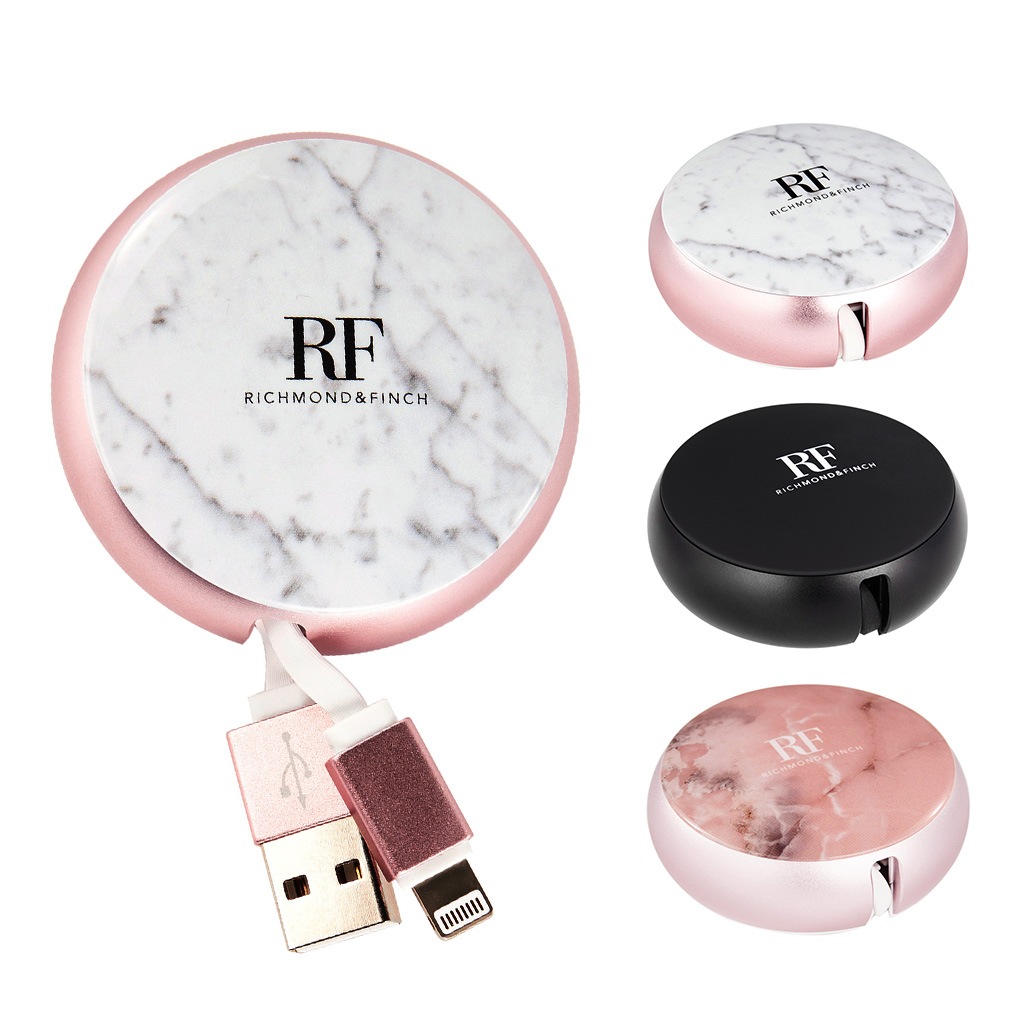 ライトニングケーブル Richmond & Finch CABLE WINDER（リッチモンドアンドフィンチ ケーブルワインダー）巻き取り 収納ケース iPhone 充電 データ転送 Lightning 大理石風