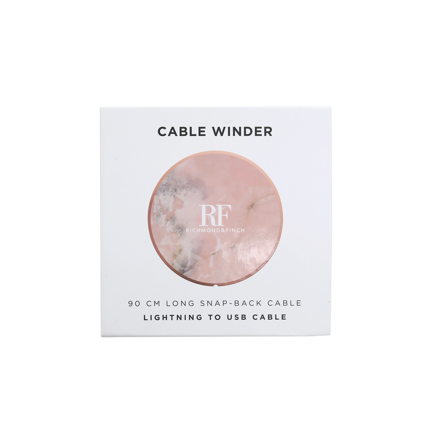 ライトニングケーブル Richmond & Finch CABLE WINDER（リッチモンドアンドフィンチ ケーブルワインダー）巻き取り 収納ケース iPhone 充電 データ転送 Lightning 大理石風