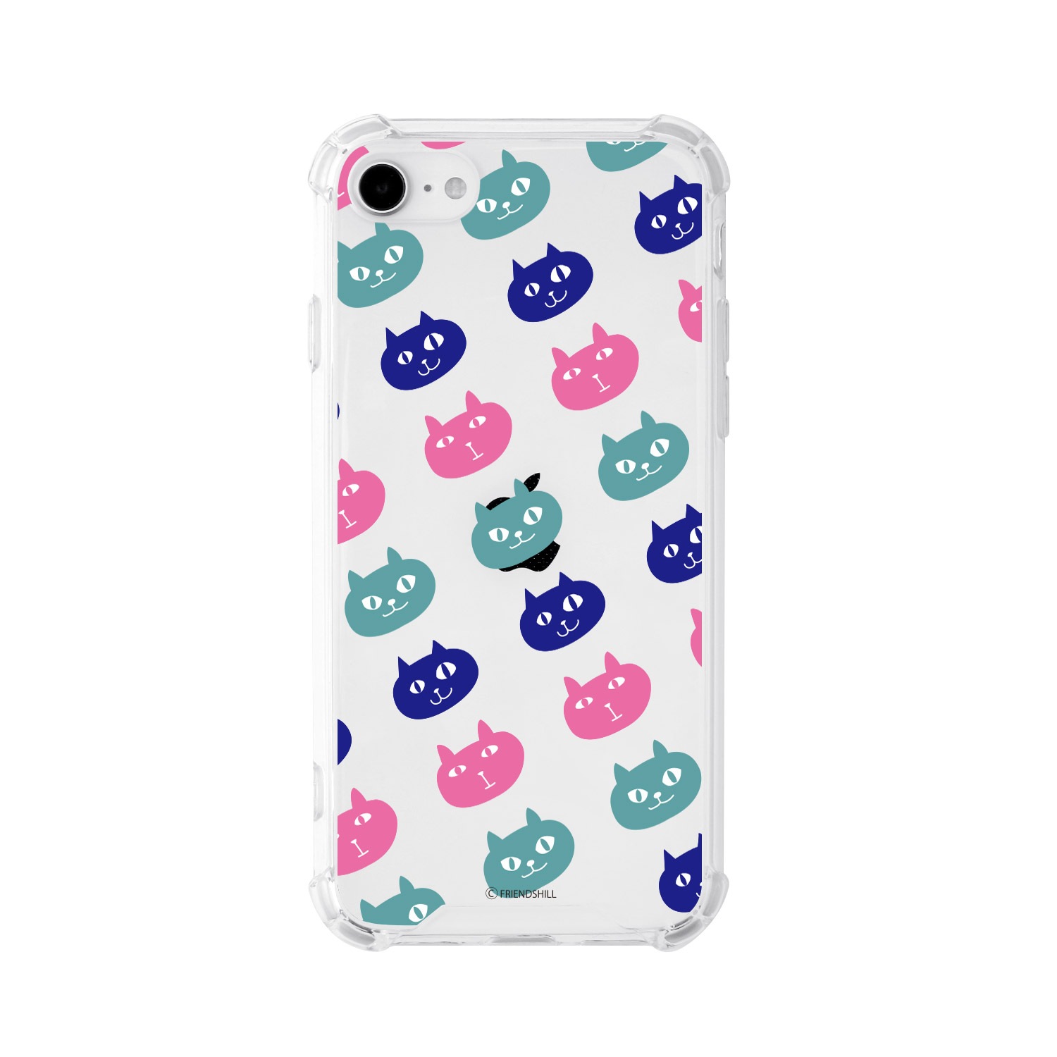 [iPhone SE (第3世代)/8/7 用] ネコマンジュウパターン 衝撃吸収 ハイブリッドケース カバー 公式ライセンス品