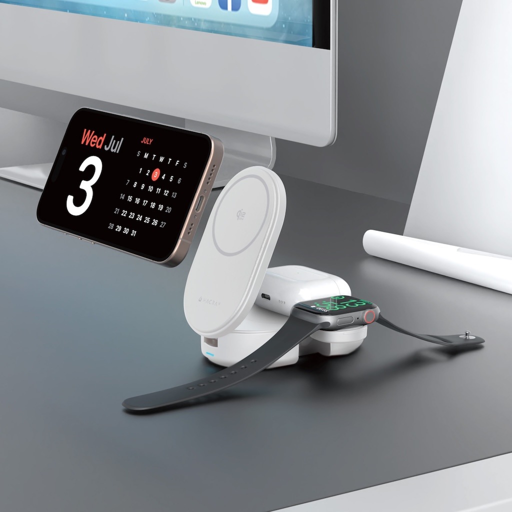 Qi2 25W認証 3in1 折りたたみワイヤレス充電スタンド