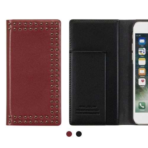 iPhone SE (第3世代) ケース カバー 【手帳型 本革】Eblouir Dot Studs Diary [iPhone SE3/SE2/8/7]