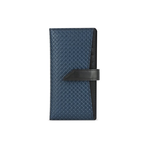 スマホケース 手帳型 スライド式 多機種対応 マルチケース Design Skin WEAVING LEATHER CASE（デザインスキン ウェービングレザーケース） 本革 取り外しできるにカードウォレット付き  Lサイズ