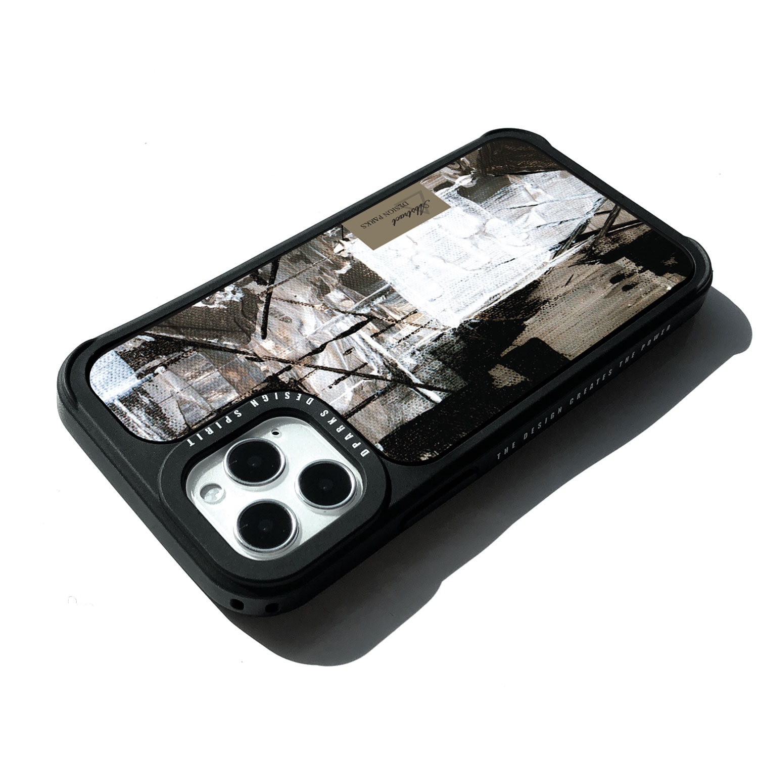 iPhone 12 mini / iPhone 12 Pro / 12  対応 ケース Dparks BLACK COVER ペインティング 背面カバー型 [ 画面・カメラ保護設計 四隅のクッションが衝撃吸収 ]