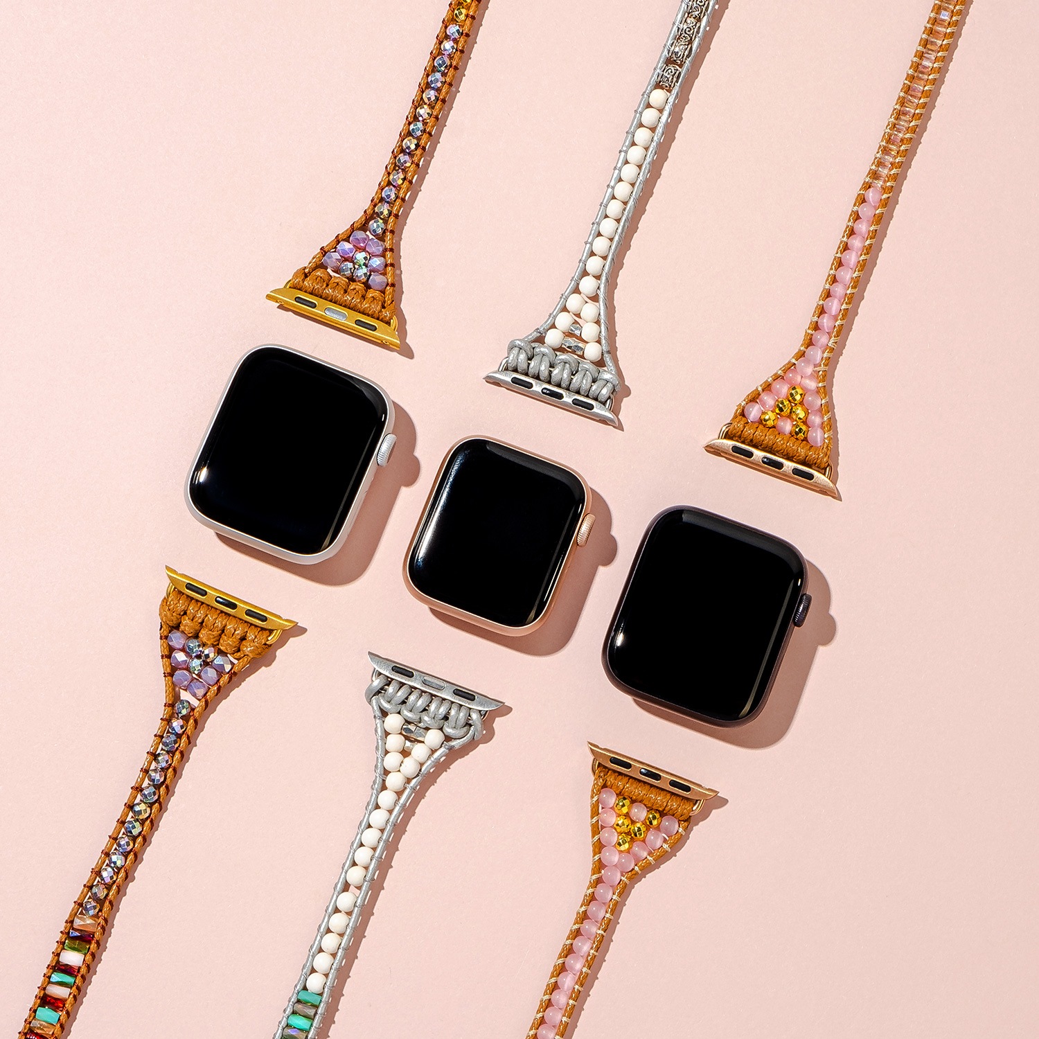 [Apple Watch 49/46/45/44/42mm 42/41/40/38mm用] アップルウォッチバント ゴールデンローズクオーツ M/Sサイズ