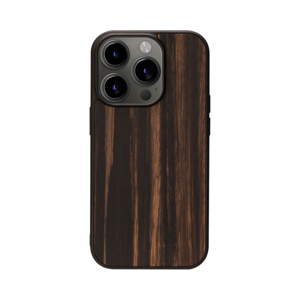 Man&Wood [ iPhone 15 / 15 Pro 用] MagSafe対応 天然木ケース Ebony 木製 スマホケース