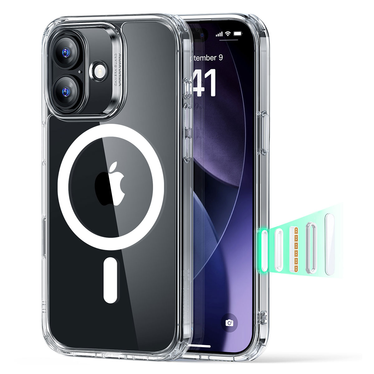 [ iPhone 17 / iPhone Air / 17 Pro / 17 Pro Max 用] 米軍MIL規格 Classic MagSafe対応 クリアケース ハイブリッドカバー