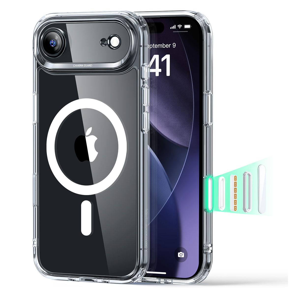 [ iPhone 17 / iPhone Air / 17 Pro / 17 Pro Max 用] 米軍MIL規格 Classic MagSafe対応 クリアケース ハイブリッドカバー