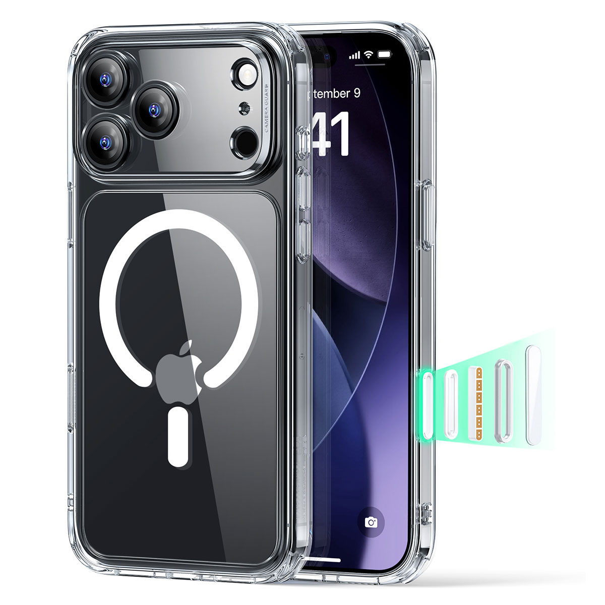 [ iPhone 17 / iPhone Air / 17 Pro / 17 Pro Max 用] 米軍MIL規格 Classic MagSafe対応 クリアケース ハイブリッドカバー