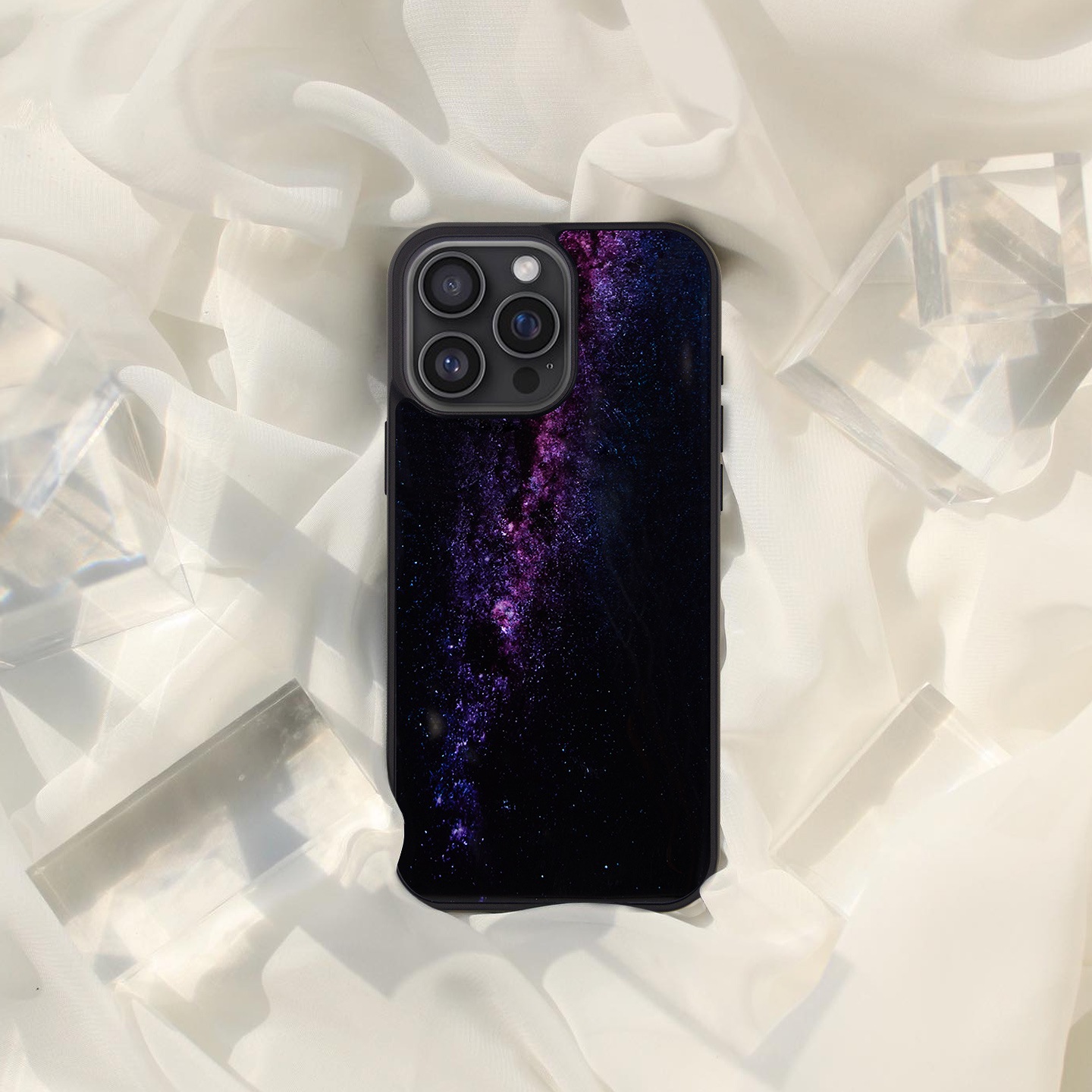 [iPhone 16 Pro Max 用] 天然貝ケース Milky way（ミルキーウェイ）