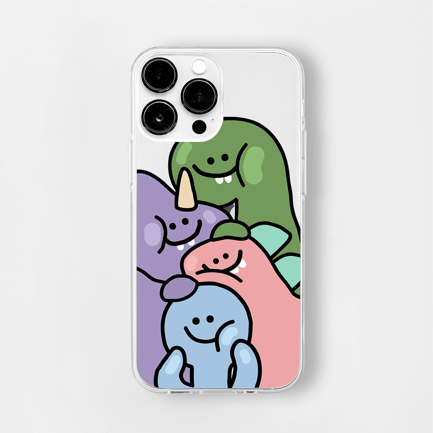 168cm [ iPhone 14 / 14 Pro / iPhone 13 ] ソフトクリアケース ゆかいな仲間たち